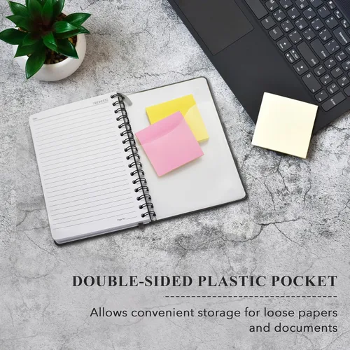 Miniatura 4 de Nextnoid Cuaderno de espiral forrado para mujeres y hombres, tamaño A5 (5.8 x 8.3 pulgadas), 170 páginas, cuadernos de tapa dura para trabajo y toma