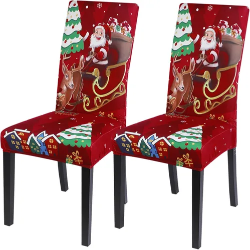 Miniatura 31 de SearchI Juego de 4 fundas para sillas de comedor, elásticas con estampado floral, fundas deslizables para sillas Parsons de spandex, removibles