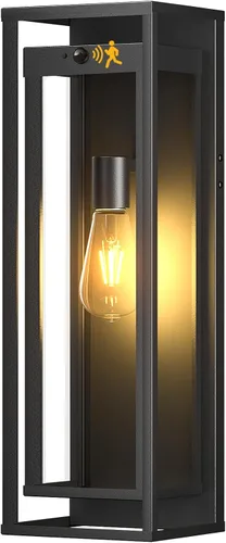 Iluminación Exterior con Sensor de Movimiento Grande - 20 pulgadas del Anochecer al Amanecer, Aplique Moderno Impermeable Montado en Pared E26,