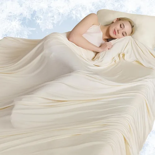 Miniatura 7 de CHOSHOME Manta refrescante para personas que duermen con calor – Manta de verano fina, suave, ligera, transpirable, doble cara mejorada para Beige