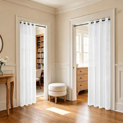 Miniatura 40 de Pitalk Cortinas para dormitorio de niño de 63 pulgadas de largo, con ojales, semitransparentes, filtrantes de luz, cortinas traslúcidas para ventana