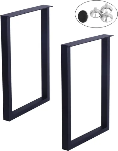 Miniatura 32 de MBQQ Patas para muebles de 15.7" de altura 17.7" de ancho, tubo cuadrado rústico decorativo, patas de mesa de metal resistente, patas de escritorio