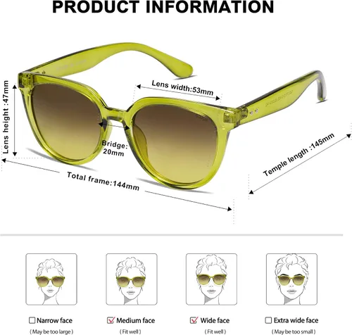 Miniatura 5 de SOJOS Gafas de sol polarizadas redondas para mujer, estilo de moda, protección UV, lentes de sol, SJ2175