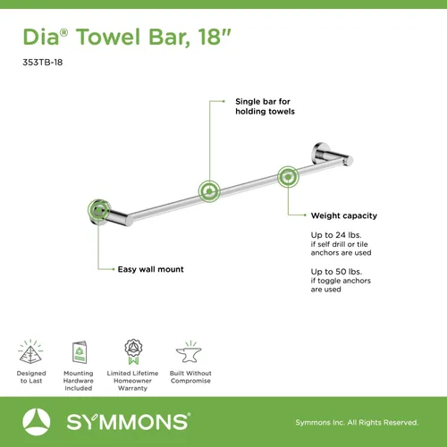 Miniatura 7 de Symmons 35AC3BUNDLE - Juego de accesorios de baño de pared de 3 piezas de diámetro en cromo pulido