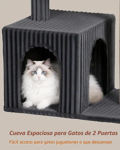 Miniatura 3 de Árbol para gatos grandes, 20.9 x 15.7 pulgadas, cama de percha grande para gatos adultos, torre para gatos de 22.8 pulgadas con poste rascador