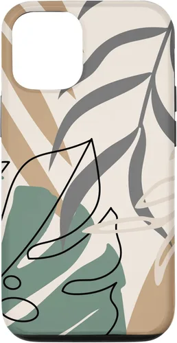 Miniatura 27 de Funda abstracta minimalista exótica para iPhone 13 Pro Tropical Botanical Beige Brown