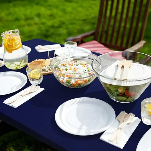 Miniatura 5 de CHENGU Mantel de elastano, ajustable, elástico, ajustable, para mesa de picnic, lavable, plegable, mantel rectangular de poliéster para fiesta