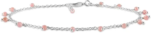Miniatura 32 de Yanara Tobilleras de piedras preciosas para mujer, piedra natal natural, chapada en plata, joyería hecha a mano en 8.5 + 1.5 pulgadas, cristales