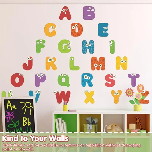 Miniatura 4 de Calcomanías de pared con letras ABC, calcomanías del alfabeto para decoración de habitación de niños, decoración de pared para guardería, decoración