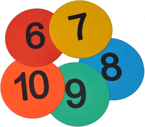 Miniatura 10 de Marcadores de puntos de piso numerados de 8 pulgadas