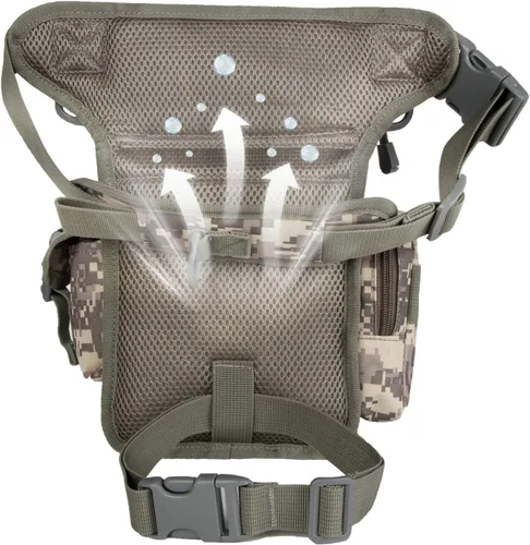 Miniatura 4 de Jueachy Bolsa de pierna caída para hombre, mochila táctica de detección de metales para muslos con bolsa para botella de agua