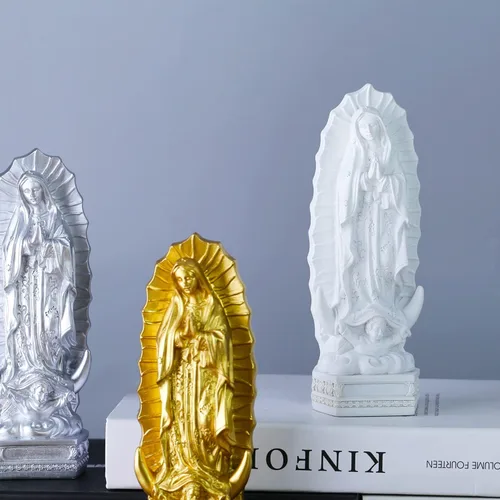 Miniatura 7 de orenm Figura de estatua de Nuestra Señora de Guadalupe de 8 pulgadas de alto, colección de estatua de María de Guadalupes, religiosa católica
