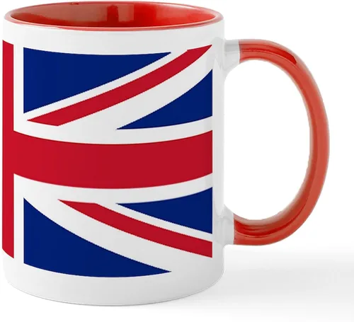 Miniatura 30 de CafePress Born American, British By Hea Taza de café de cerámica de 11 oz (11.0 fl oz)