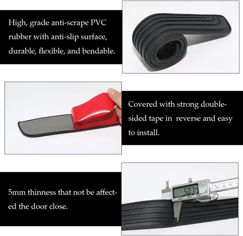 Miniatura 3 de Protector de Parachoques Trasero de Automóvil, Accesorio Universal de Goma Resistente a Rayones con Protectores de Entrada de Puerta del Maletero