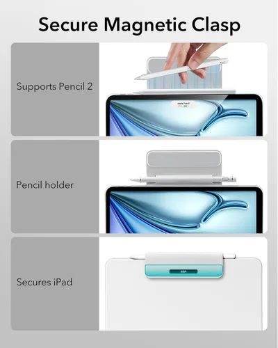 Miniatura 7 de ESR- Funda con teclado para iPad Air 11 (M3 2025/M2 2024), iPad Pro 11 y Air 5/4, Magic Case, soporte flotante, trackpad multitáctil preciso