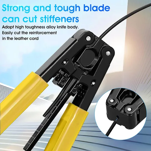 Miniatura 3 de 2 piezas de pelacables de descenso de fibra óptica para cables de caída FTTH de 0.122 in x 0.079 in, alicates de pelado para cable óptico aislado