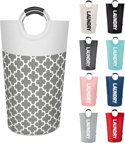 Caroeas Cesta ligera para ropa sucia de 90L (13 colores), cesta de lavandería impermeable, bolsa de lavandería con asas acolchadas, cesta de ropa,