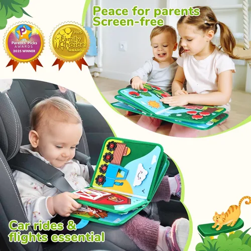 Miniatura 4 de Libro Activo JoyCat Granja para Niños Pequeños de 1 a 3 años - Regalos para Niños y Niñas de 1 Año, Libro de Actividades Educativas y Tranquilas