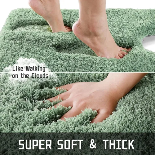 Miniatura 91 de Yimobra Alfombra de baño de felpa esponjosa, súper lanuda suave, cómoda, antideslizante, absorbente de agua, alfombra de baño de microfibra que se