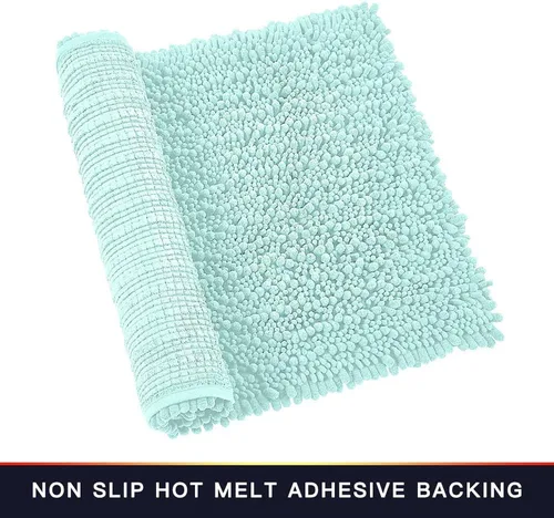 Miniatura 82 de Walensee Alfombra de baño antideslizante (24x17 pulgadas, rosa polvoriento) absorbente de agua, súper suave, lanuda de felpilla, lavable a máquina