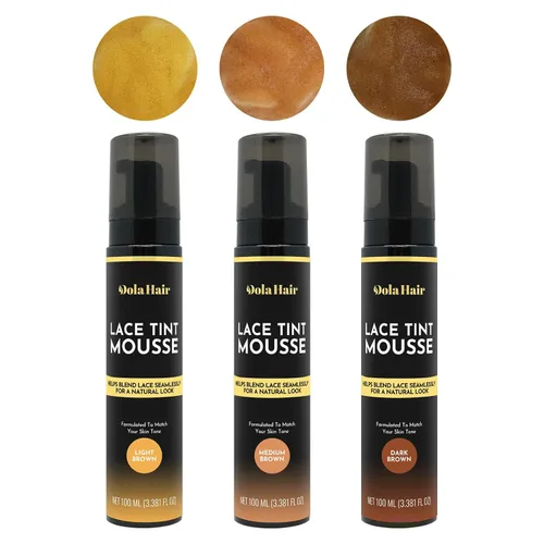 Miniatura 6 de Dolahair Tinte en Aerosol de Encaje Castaño Medio y Mousse para Derretir Pelucas de Encaje, con 2 Bandas Elásticas Marrón medio