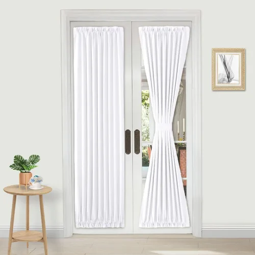 Miniatura 182 de DWCN Cortinas para puerta francesa: cortina térmica con bolsillo para barra para puertas con ventana de vidrio, puertas de cocina y patio