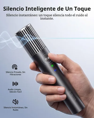 Miniatura 4 de Ikarao Micrófono inalámbrico con receptor de doble canal y estuche de almacenamiento autolimpiante UV, 2 micrófonos dinámicos de mano, batería de 20