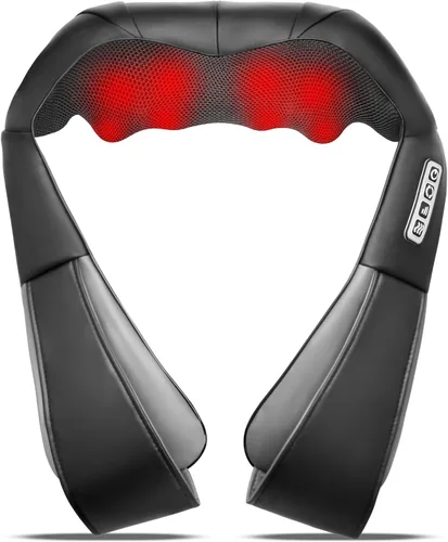 Miniatura 9 de Shiatsu Masajeador de cuello y espalda, masajeador eléctrico de hombros con calor, masaje de amasamiento de tejido profundo para aliviar el dolor