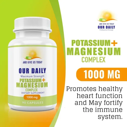Miniatura 4 de Daily Vites, Suplemento de potasio y magnesio 1000 mg – 90 cápsulas – Potasio 500 mg y magnesio 500 mg – Aspartato de magnesio, glicinato, óxido