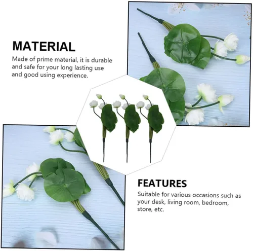 Miniatura 8 de DECHOUS 3 piezas de flores falsas de seda artificiales para decoración del hogar, ornamento falso de seda para el hogar