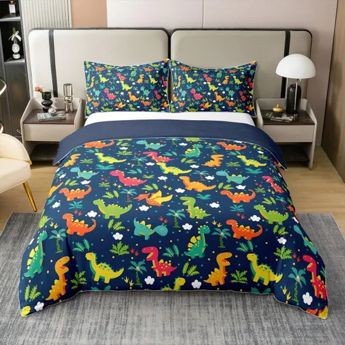 Miniatura 36 de Juego de ropa de cama 100% de algodón natural con hojas de palmera, funda de edredón Monstera con hojas tropicales, rama de hojas tropicales, funda