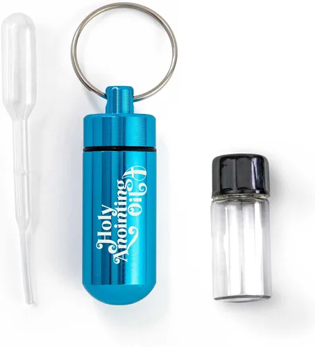 Kit de accesorios para botella de aceite de unción, contenedor de llavero aguamarina, cuentagotas de plástico y pequeño frasco de vidrio vacío,