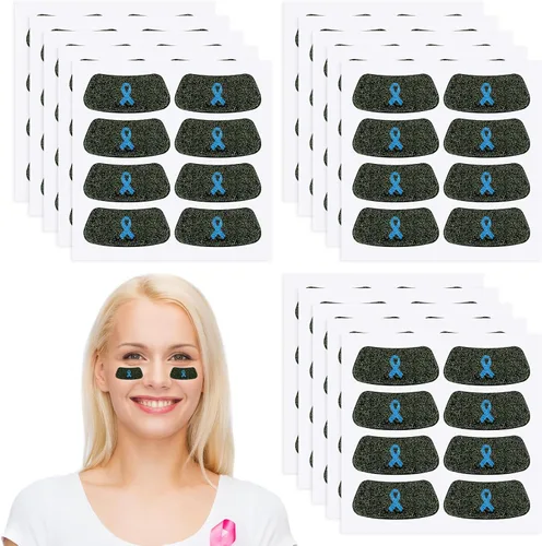 Miniatura 44 de Cholemy 120 pares de calcomanías negras de ojo a granel, calcomanías con purpurina de béisbol, fútbol, sóftbol, fiesta, accesorios para el día