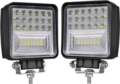 Miniatura 14 de Willpower 2 piezas 7 pulgadas 51 W negro punto haz redondo LED trabajo barra de luz DC 9-30 V para camión coche ATV SUV 4X4 Jeep camión lámpara