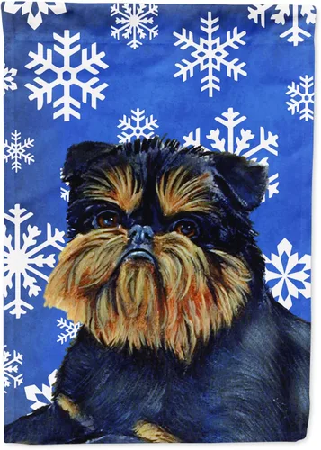 Miniatura 188 de Caroline's Treasures SC9374GF Bulldog English Snow flakes Holiday Garden Flag Buzón Bandera decorativa para patio exterior, patio, obras de arte