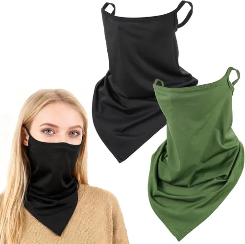 2 unidades de polaina para el cuello con bucles para las orejas, pasamontañas elásticos, antideslizantes, para el cuello, bandana con cintas