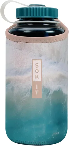 Miniatura 172 de Sok It BotlSok Funda para botella de agua con cubierta de neopreno aislante (Floral abstracto, se ajusta a CamelBak o Nalgene de 12 onzas)