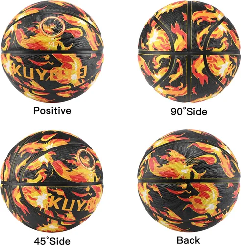 Miniatura 7 de KUYOTQ - Baloncesto para niños, jóvenes y adultos, tamaño 3/4/5/6/7 (22/25.5/27.5/28.5/29.5"), baloncesto premium de goma o cuero sintético