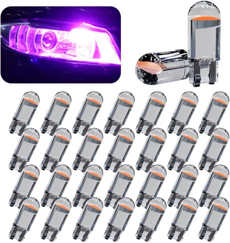 Miniatura 11 de Paquete de 30 bombillas LED para coche 194, 0.36W 12V T10 6000K luces interiores, bombillas LED COB 168 2825 W5W cuña, reemplazo universal para luz