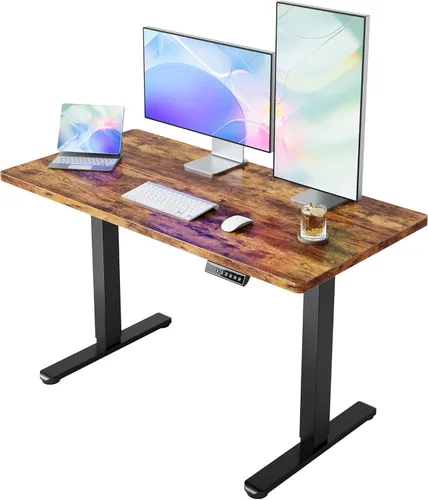 HUANUO - Escritorio eléctrico de pie de 48x24 pulg, altura ajustable, 4 ajustes de memoria, gancho p/auriculares, administrador de cables, p/oficina
