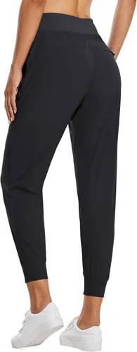 Miniatura 2 de baleaf Pantalones deportivos ligeros de senderismo para mujer, cintura alta, 5 bolsillos con cremallera, de secado rápido, para viajes, atléticos