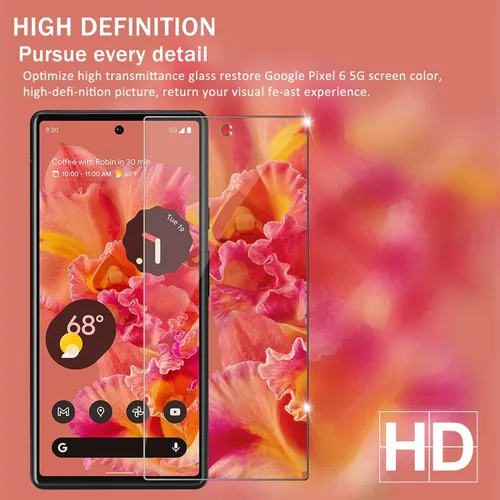 Miniatura 6 de Protector de pantalla para Google Pixel 6 5G + protectores de lente de cámara, [2+2 unidades] Protector de pantalla de vidrio templado de cobertura