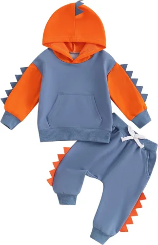 Miniatura 107 de Conjunto de ropa de otoño e invierno para bebé y niño, sudadera larga con capucha y pantalones para niños pequeños, 6, 12, 18, 24 meses, 2T