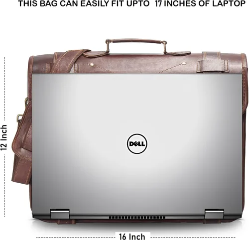 Miniatura 4 de Bolso de mensajero de cuero de grano completo para hombres Bolsa de cuero para computadora portátil para hombres, maletín de cuero genuino bolsa