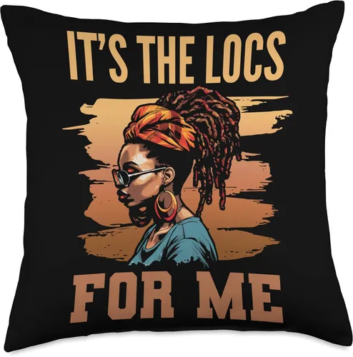 Miniatura 4 de Locs Afro Dreadlocks Love Natural Beauty Hair It's the Locs for Me Afro Hair Black American African Girl Throw Pillow, 16x16, Multicolor