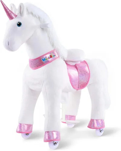 Miniatura 11 de WondeRides Juguete de Montar Unicornio Caballo Pony Arcoíris, Juguete de Pony Unicornio de Montar de 30.1 Pulgadas de Altura, Animal Caminante