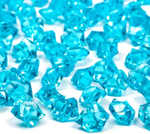 Miniatura 7 de 820 piezas de hielo falso azul, 0.43 x 0.55 pulgadas, 1.1 libras de piedras preciosas de cristal acrílico para decoración, fotografía, relleno