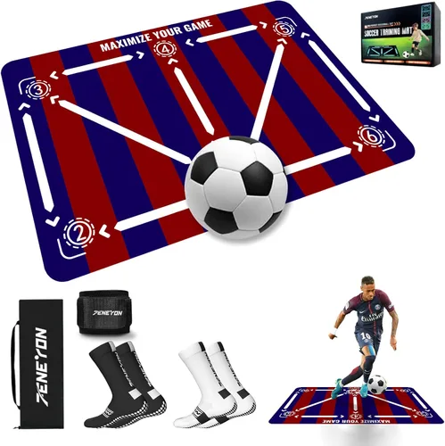 Miniatura 13 de Soccer Training Equipment,Soccer Training Mat Improve Strength,Agility and Coordination,Anti-Slip Silent Absorption Soccer Footwork Training