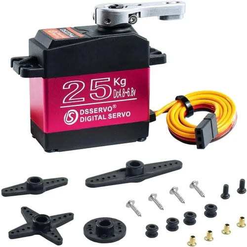 Hosyond DS3225 55.1 lbs RC Servo de alto par de torsión completo engranajes de metal impermeable servo digital compatible con 1/8, 1/10 RC
