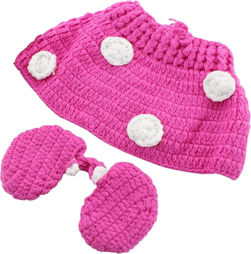 Miniatura 4 de Jastore Fotografía Prop Disfraz de bebé Lindo Crochet Sombrero de punto Gorra Niña Niño Pañal Zapatos Ratón